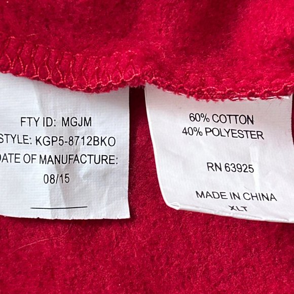 Ugly Christmas Fleece Red Santa Claus Beer Long Sleeve Shirt Size XLT - Picture 8 of 9